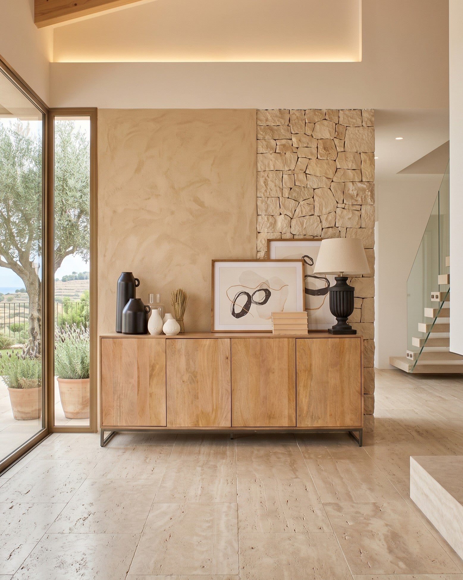Credenza 4 ante in legno e ferro Skyline 180 cm - OrchideaMilano1981