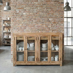 Credenza in legno massello e vetro East Colonial 160 cm - OrchideaMilano1981