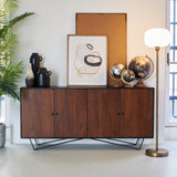 Credenza in legno massello e ferro Impronte 170 cm