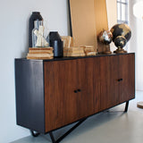 Credenza in legno massello e ferro Impronte 170 cm