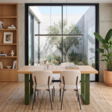Tavolo in legno e ferro Italy Olive Green
