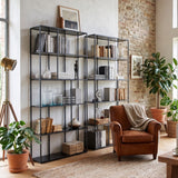 Estantería moderna de acero y vidrio Gotham Big 90 cm