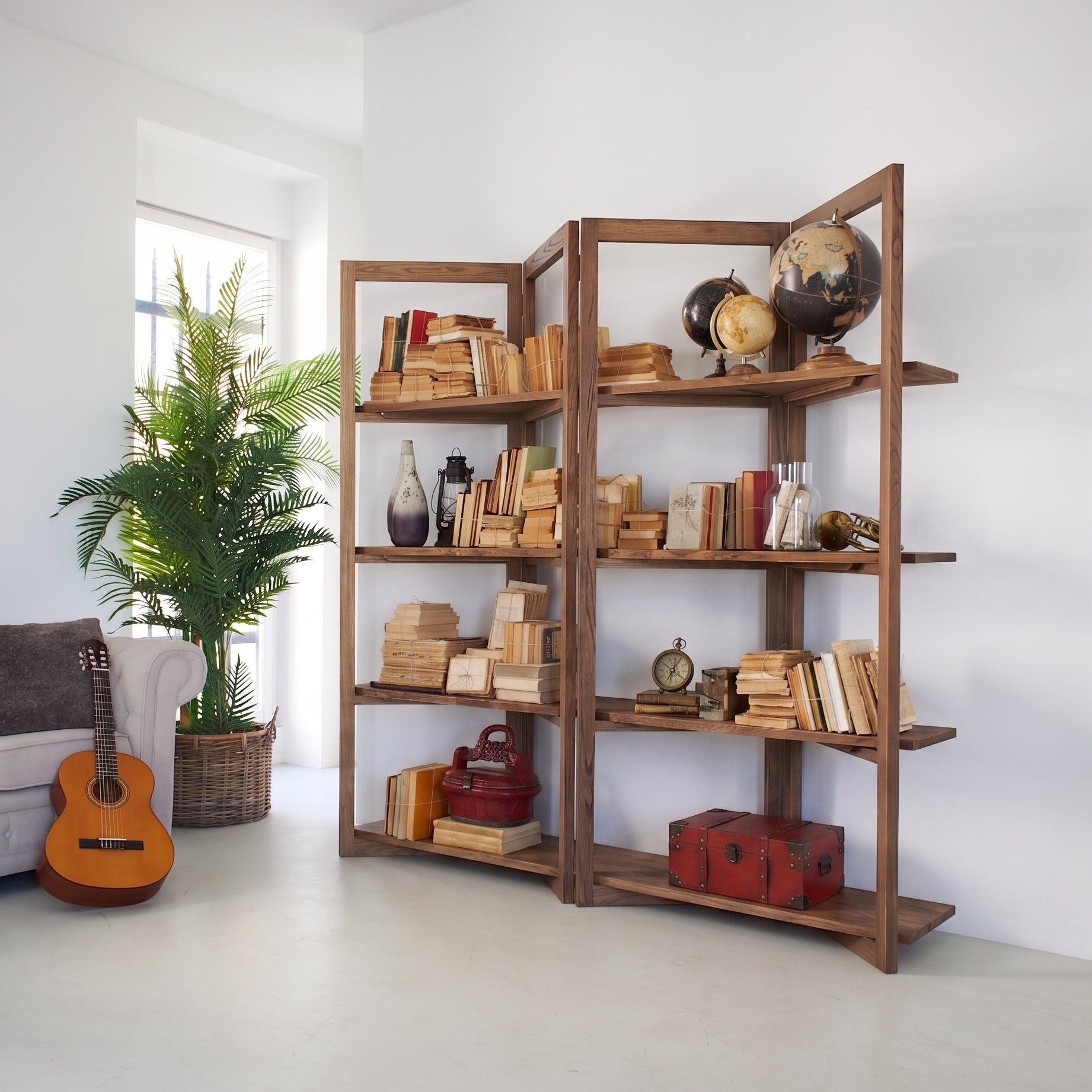 Libreria in legno di olmo di recupero Grange 200 cm - OrchideaMilano1981