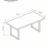 Detroit 220cm wood and iron table