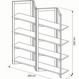 Libreria in legno di olmo di recupero Grange Teal 200 cm