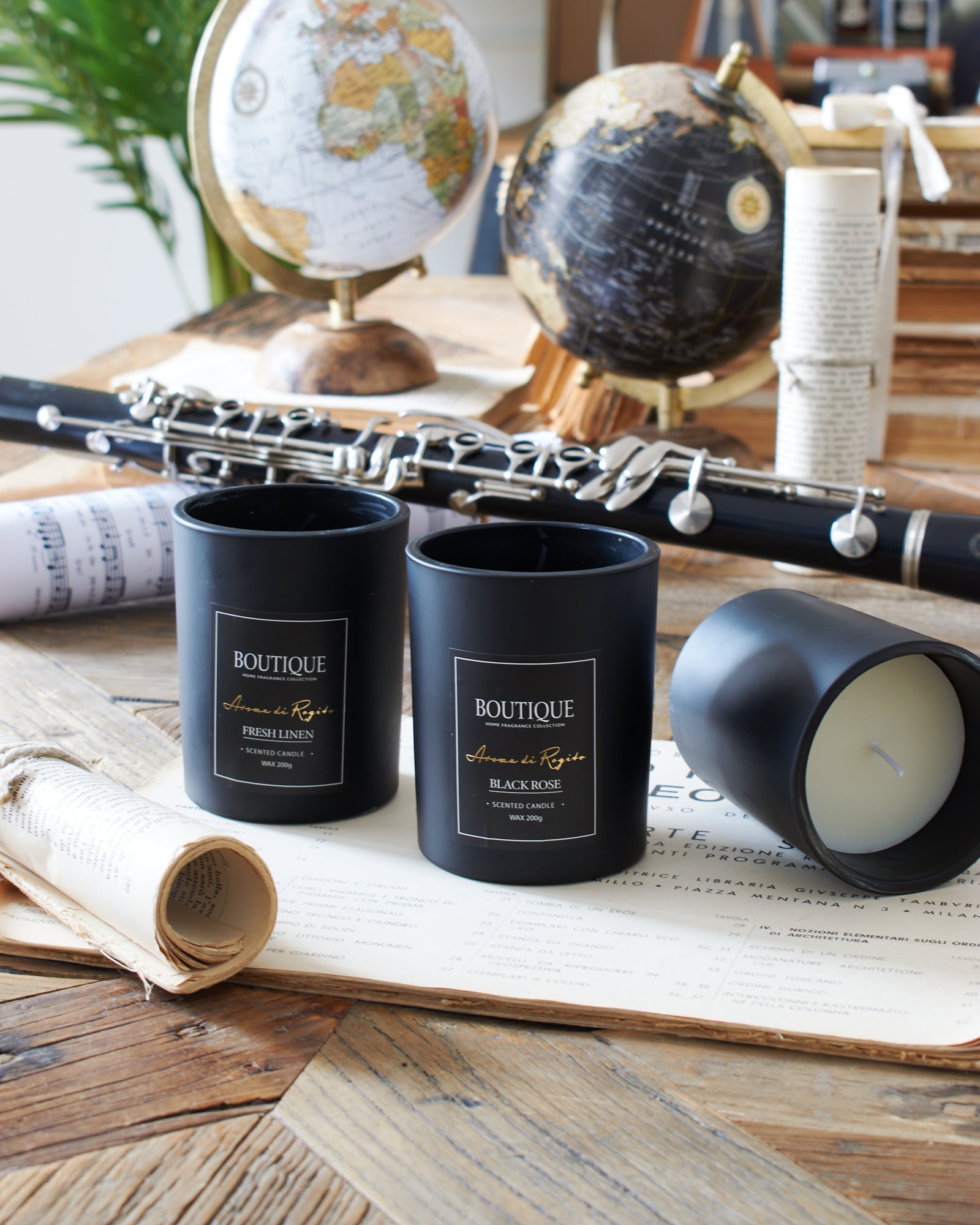 Candela profumata in vaso di vetro Black Mood set da 2 - OrchideaMilano1981