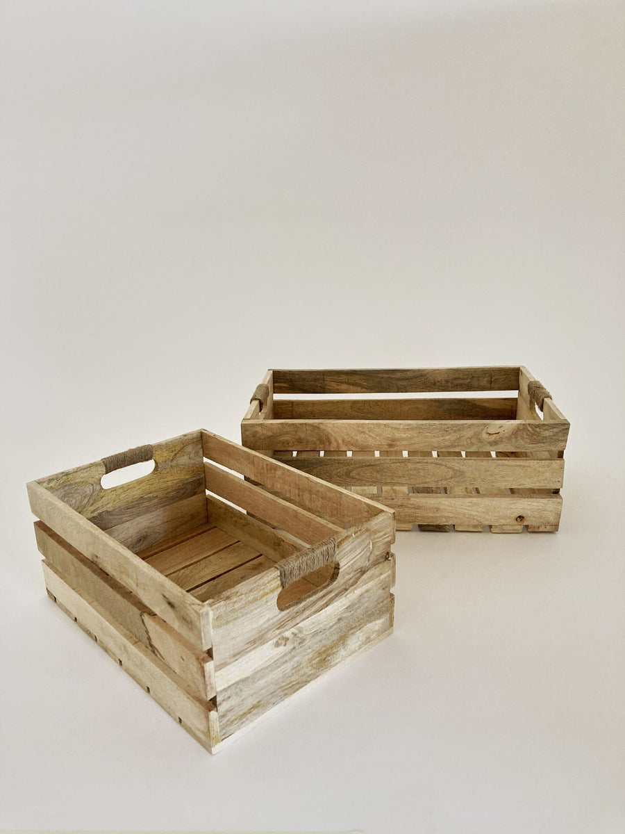 Cassette rettangolari in legno Natural Wood set da 2 - OrchideaMilano1981