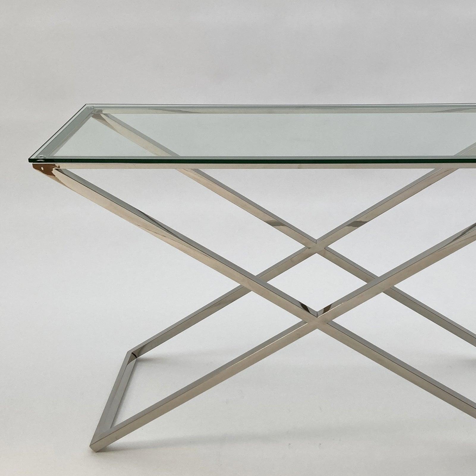 Consolle moderna in acciaio e vetro Park Avenue 120 cm - OrchideaMilano1981