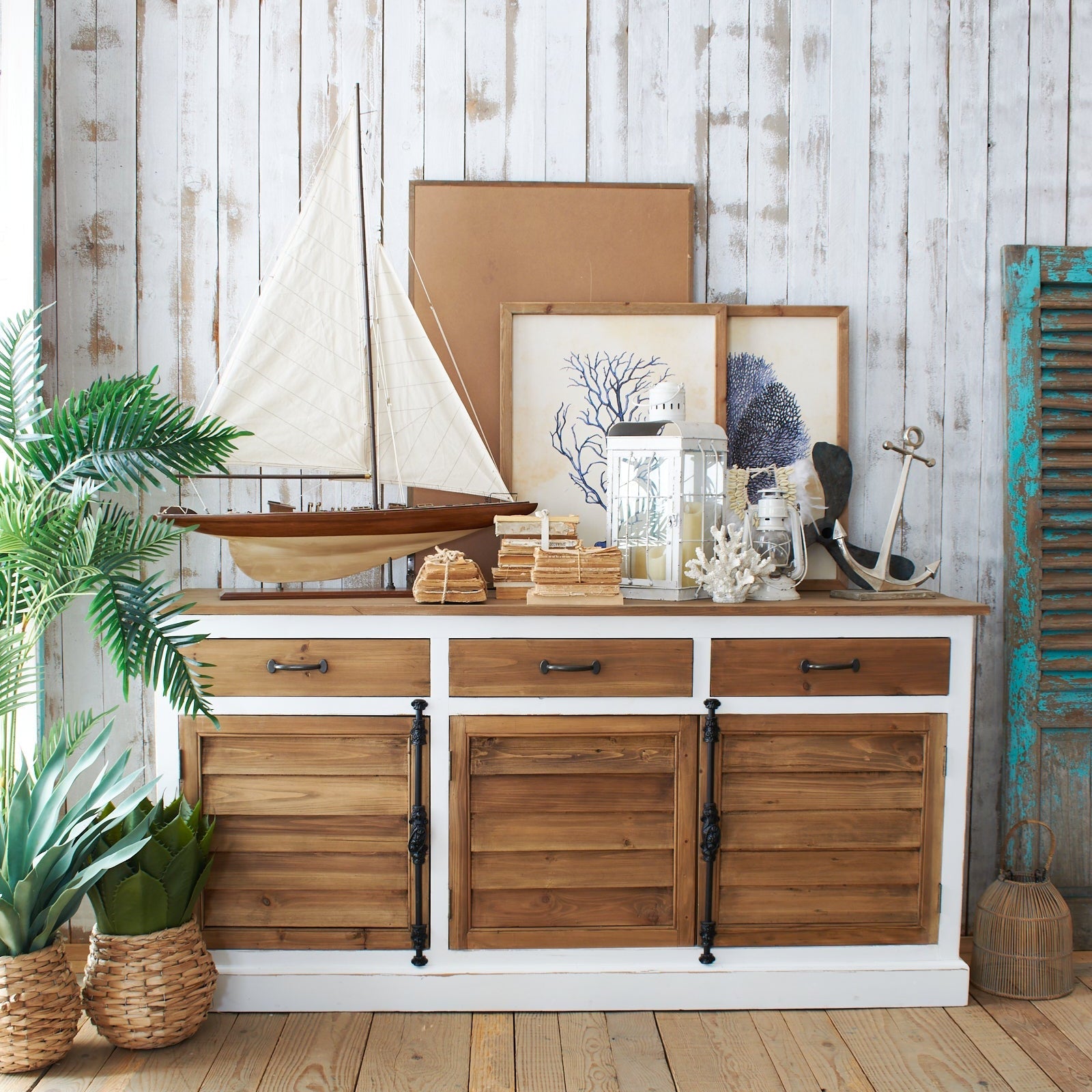 Credenza 3 ante e 3 cassetti in legno St. Barth - OrchideaMilano1981