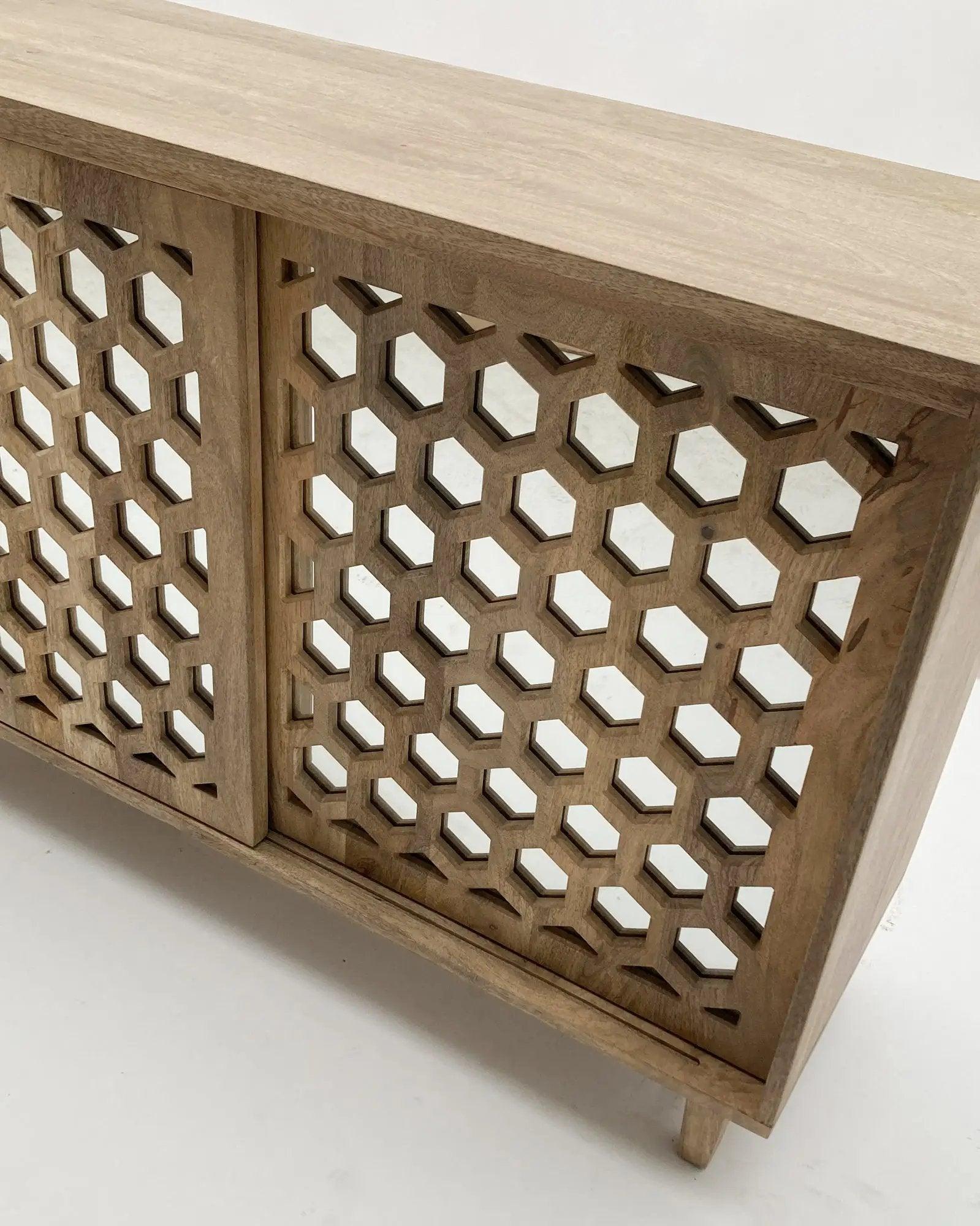 Credenza in legno e specchio a 3 ante scorrevoli Modern Light 175 cm - OrchideaMilano1981