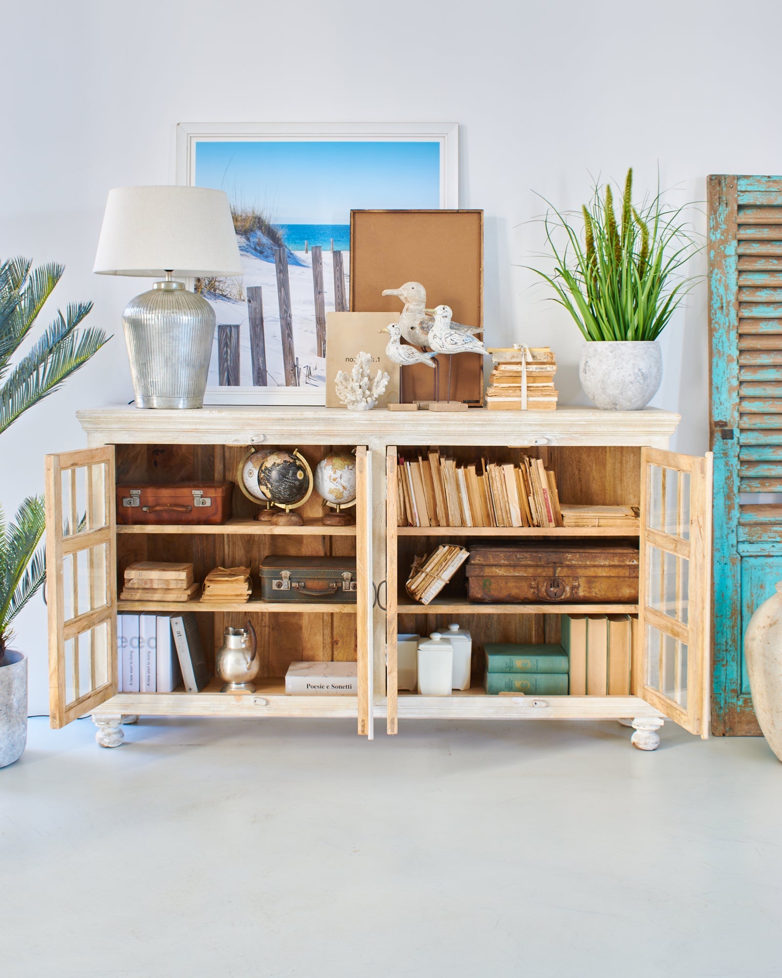 Credenza 4 ante in legno e vetro Jodhpur - OrchideaMilano1981