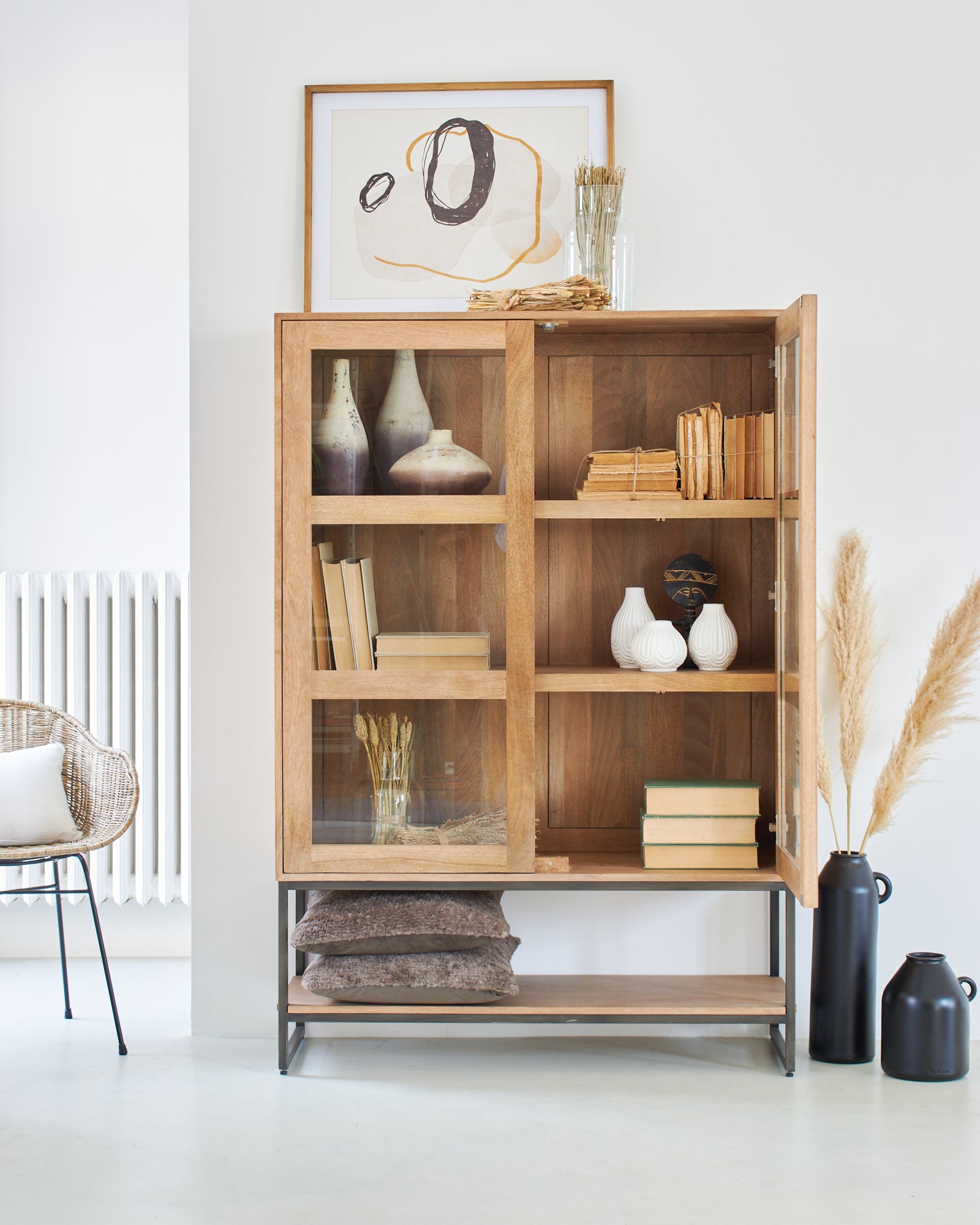 Credenza a vetri in legno e ferro Skyline - OrchideaMilano1981