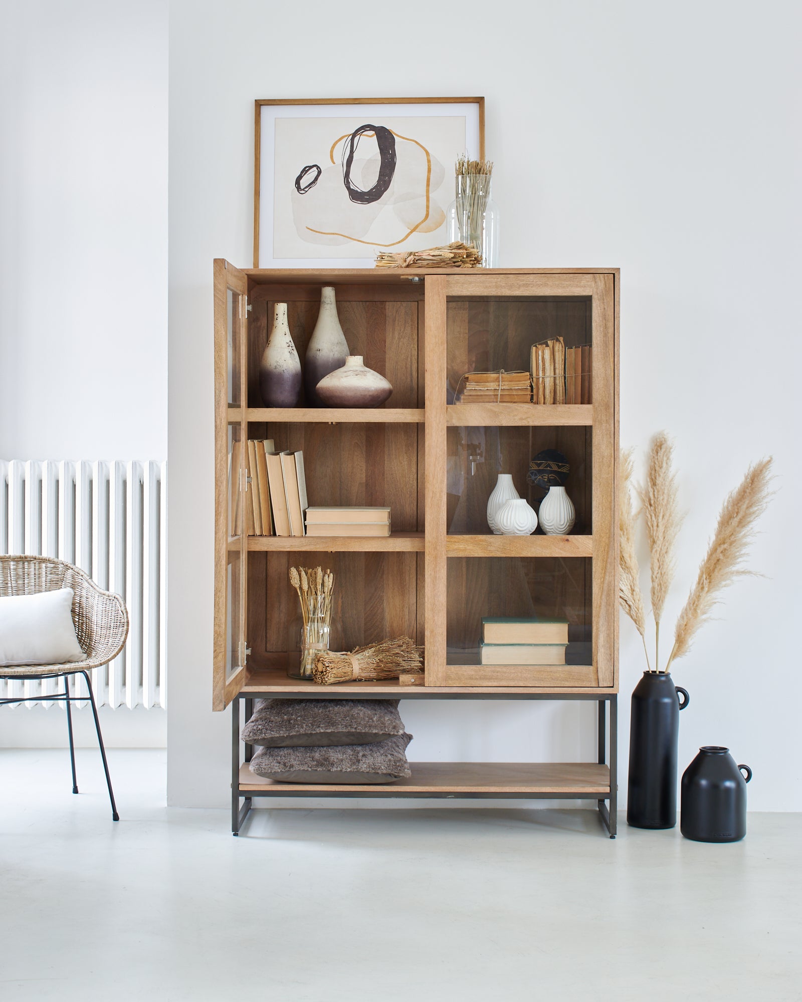 Credenza a vetri in legno e ferro Skyline Orchidea Milano 1981