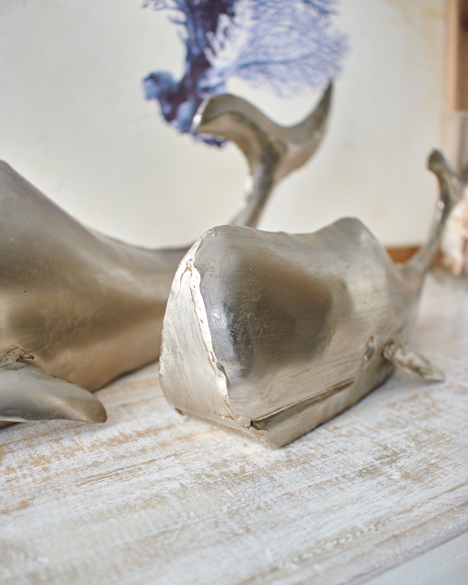 Decorazioni in ferro Balena Silver Style set da 2 Orchidea Milano 1981