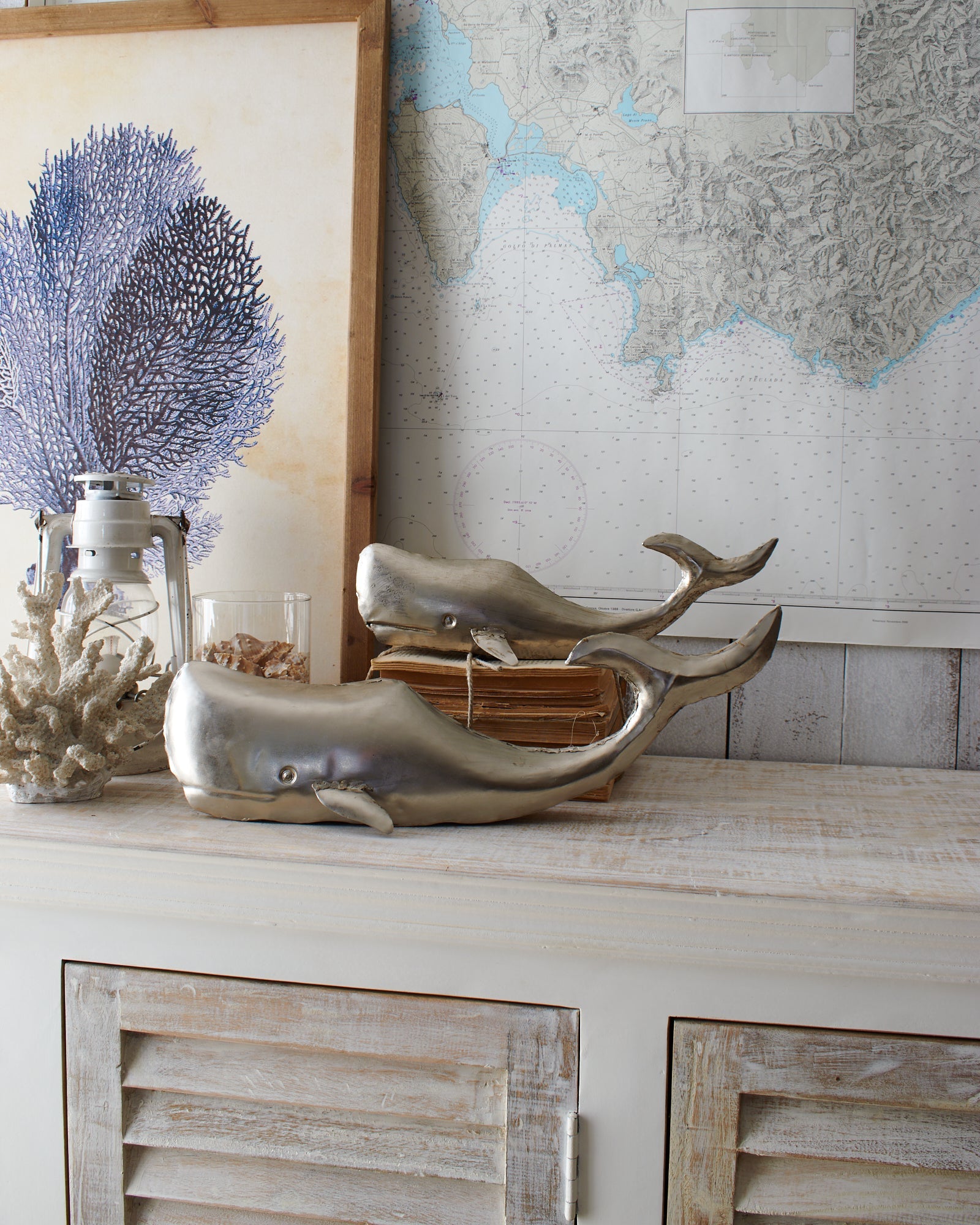 Decorazioni in ferro Balena Silver Style set da 2 - OrchideaMilano1981