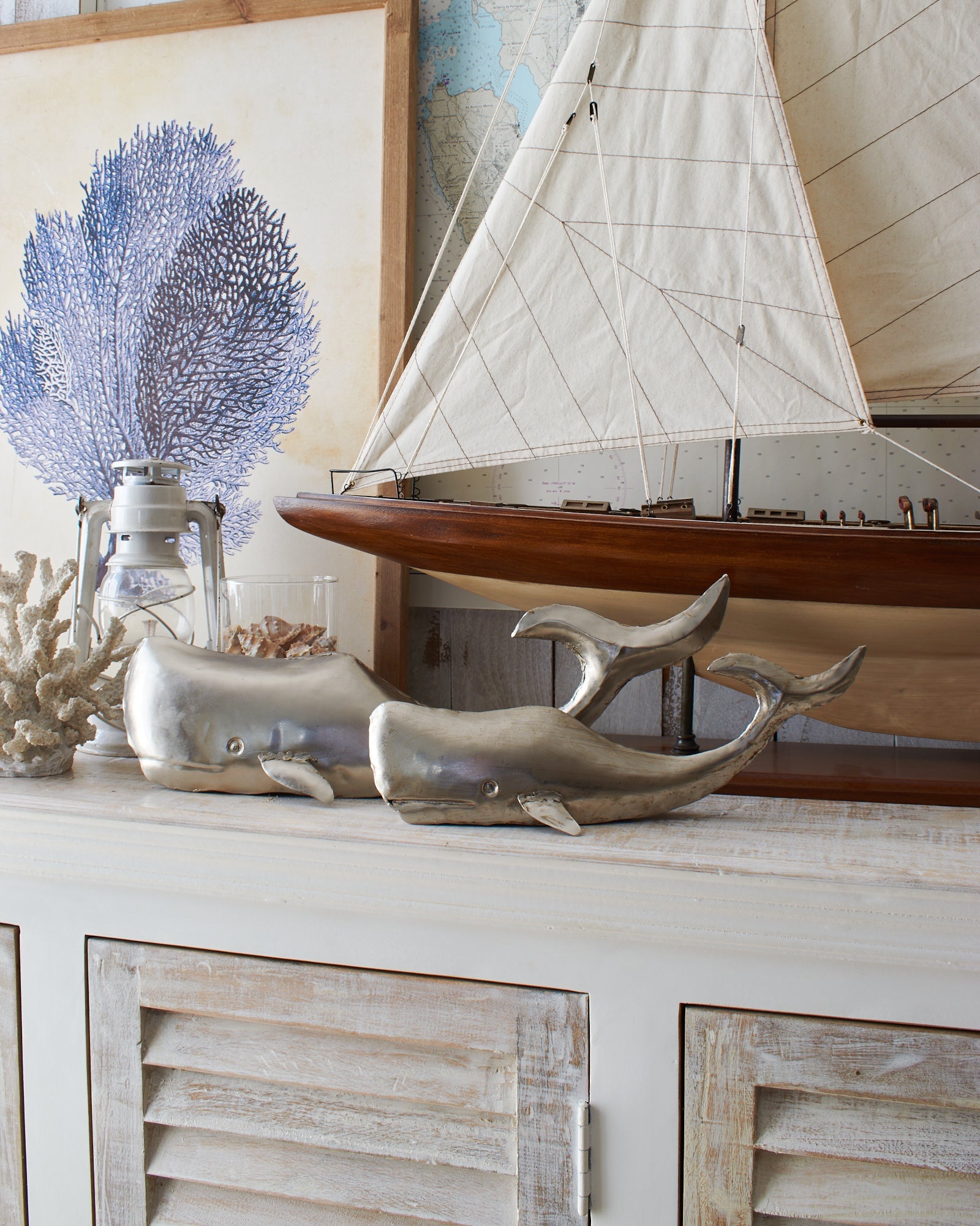 Decorazioni in ferro Balena Silver Style set da 2 - OrchideaMilano1981