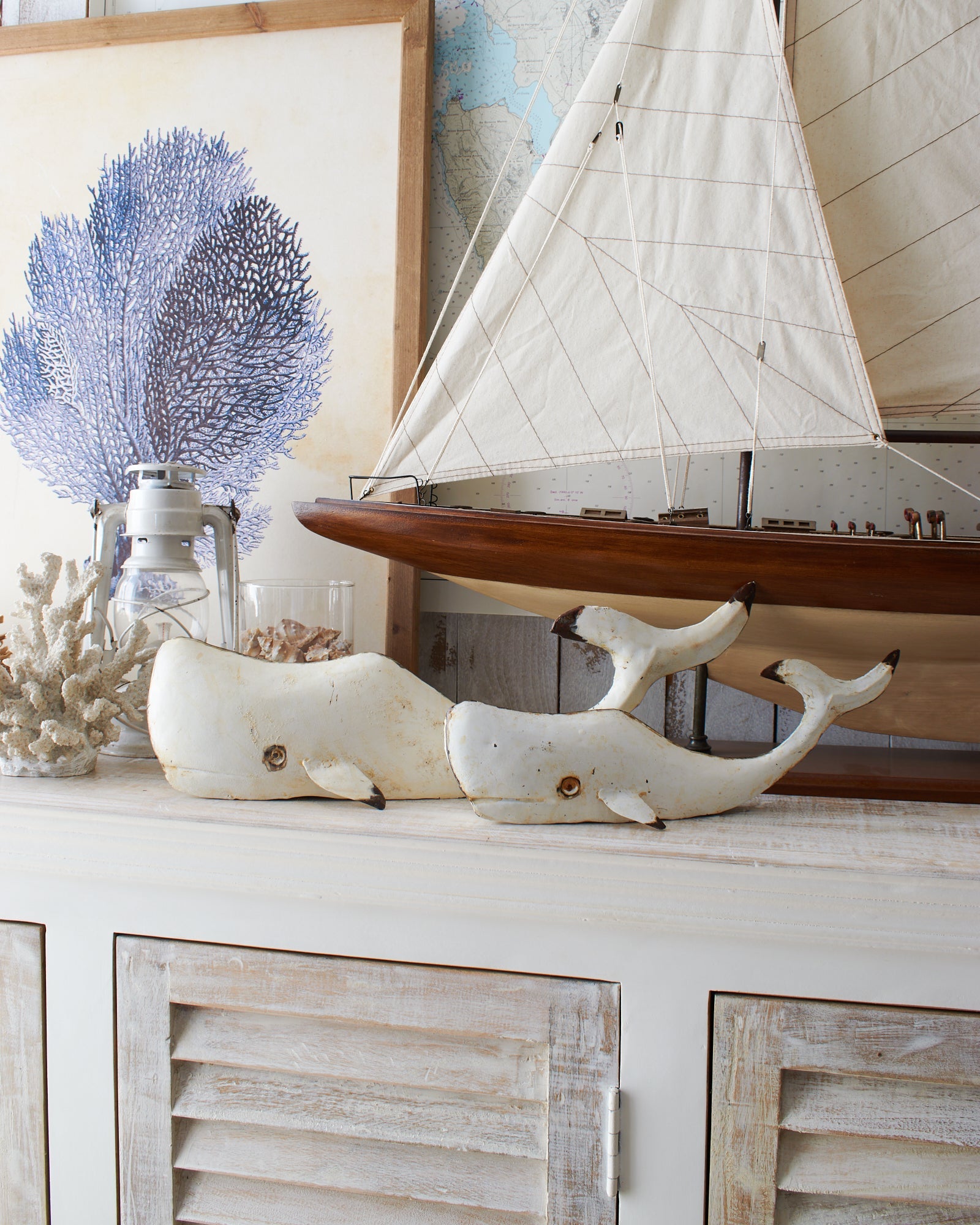 Decorazioni in ferro Balena White Style set da 2 - OrchideaMilano1981
