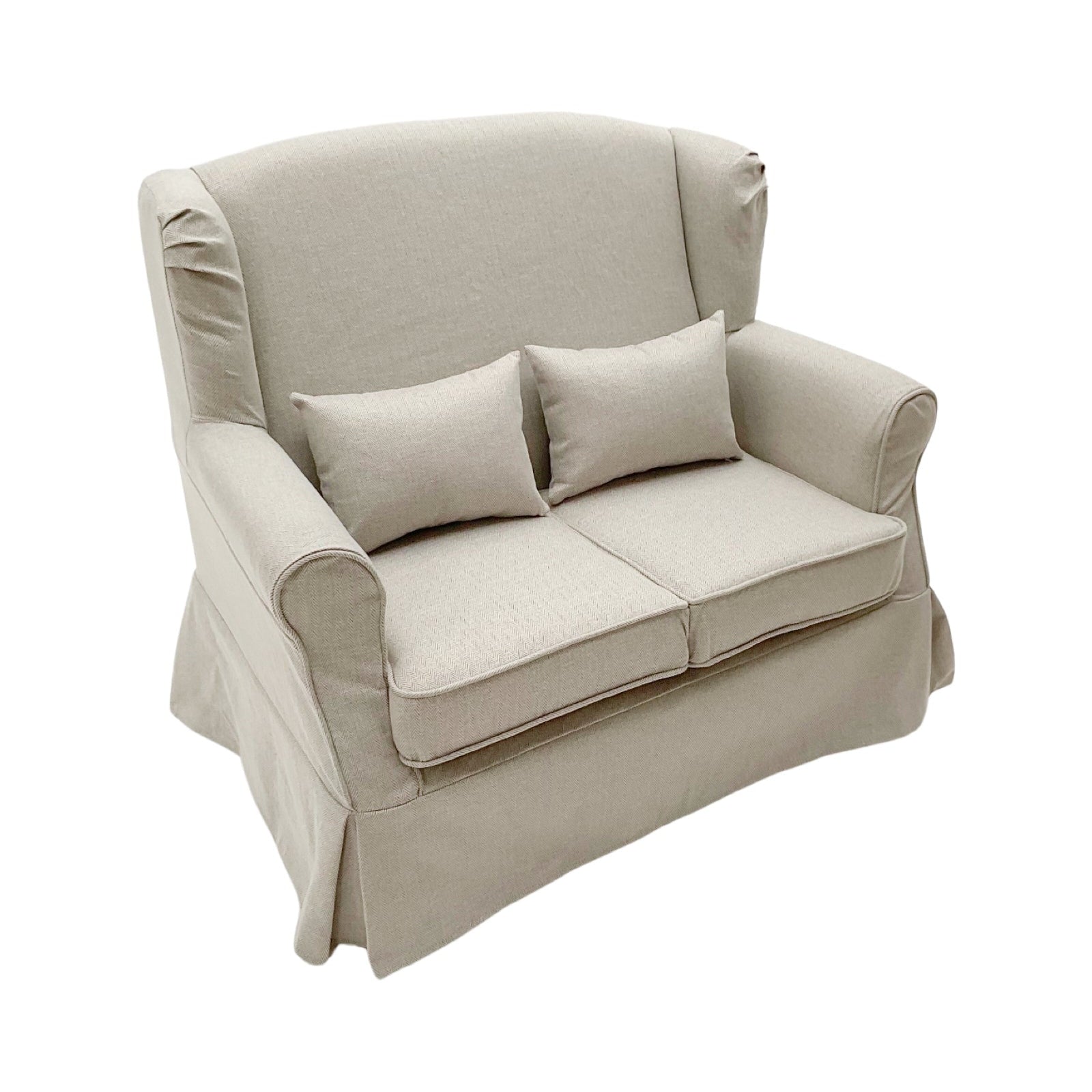 Divano 2 posti in tessuto sfoderabile White and Beige 130 cm - OrchideaMilano1981