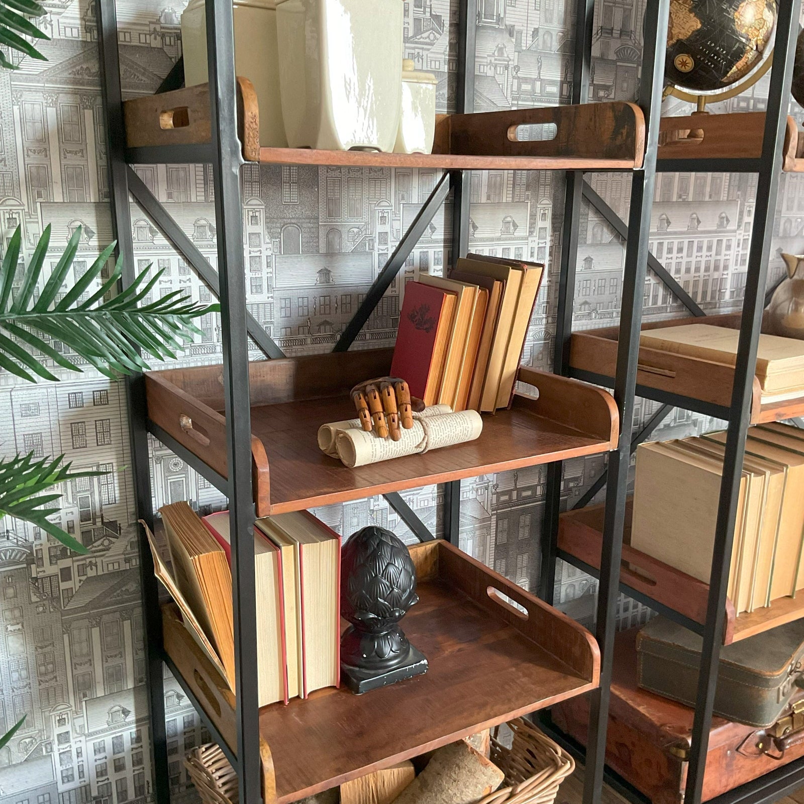 Libreria in ferro e legno Industrial Small 55 cm - OrchideaMilano1981