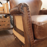 Manor House Leather and Wood Armchair