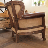 Manor House Leather and Wood Armchair