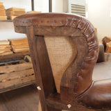 Manor House Leather and Wood Armchair