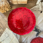 Piatto in vetro decorato Red Christmas - OrchideaMilano1981