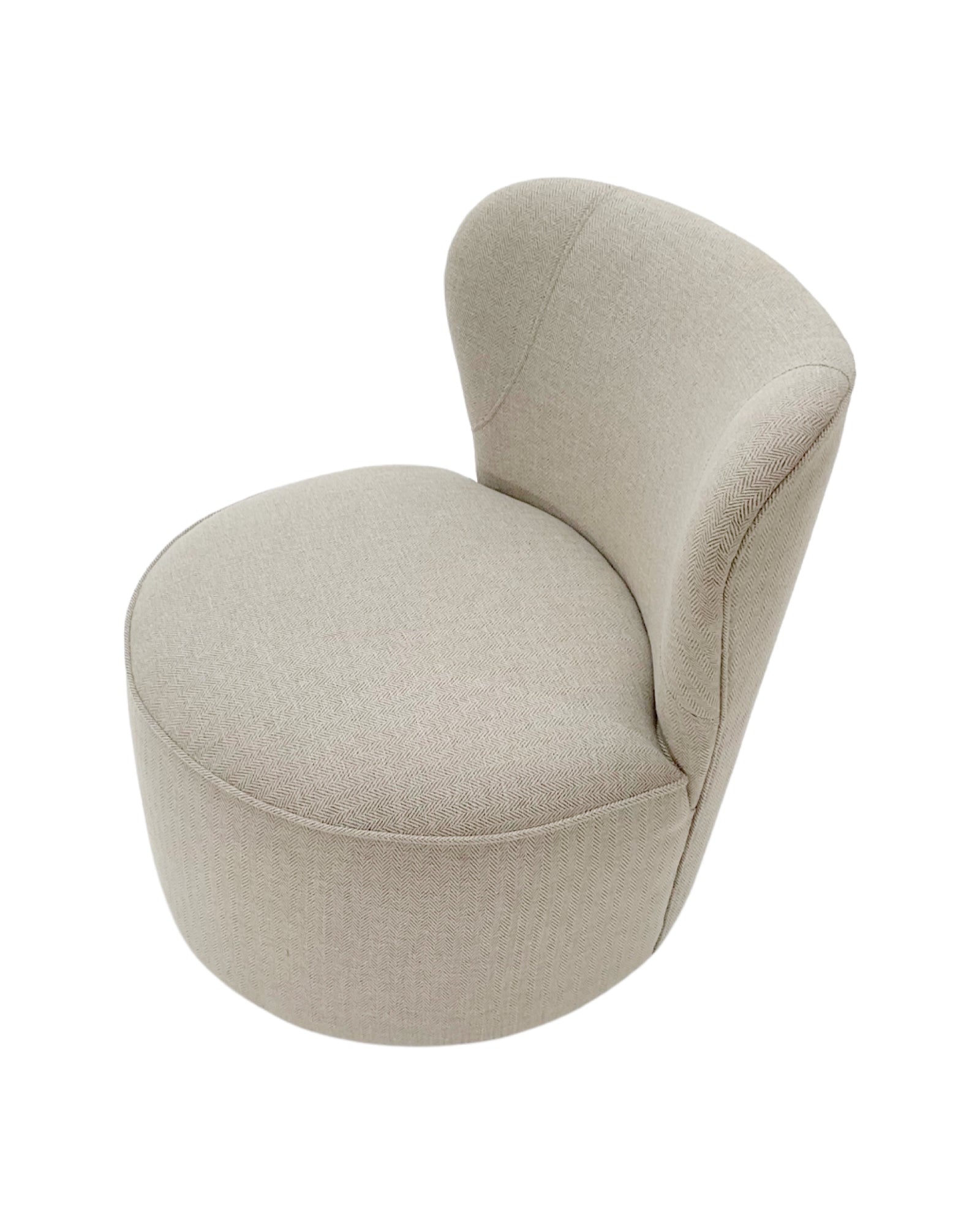 Poltroncina girevole in tessuto White and Beige - OrchideaMilano1981