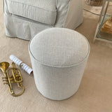 Puff rotondo in tessuto White and Beige - OrchideaMilano1981