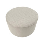 Puff rotondo in tessuto White and Beige - OrchideaMilano1981