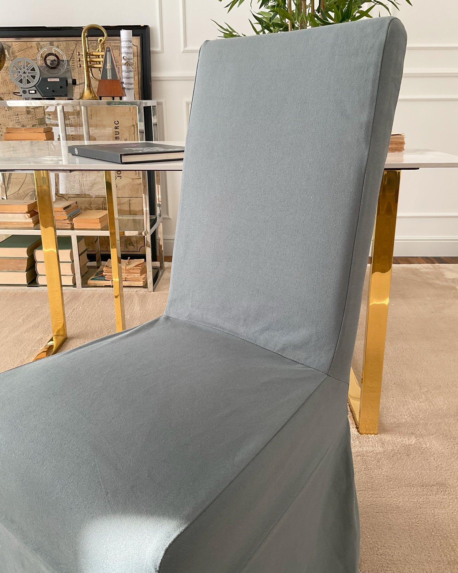 Sedia sfoderabile in tessuto di cotone Grey - OrchideaMilano1981