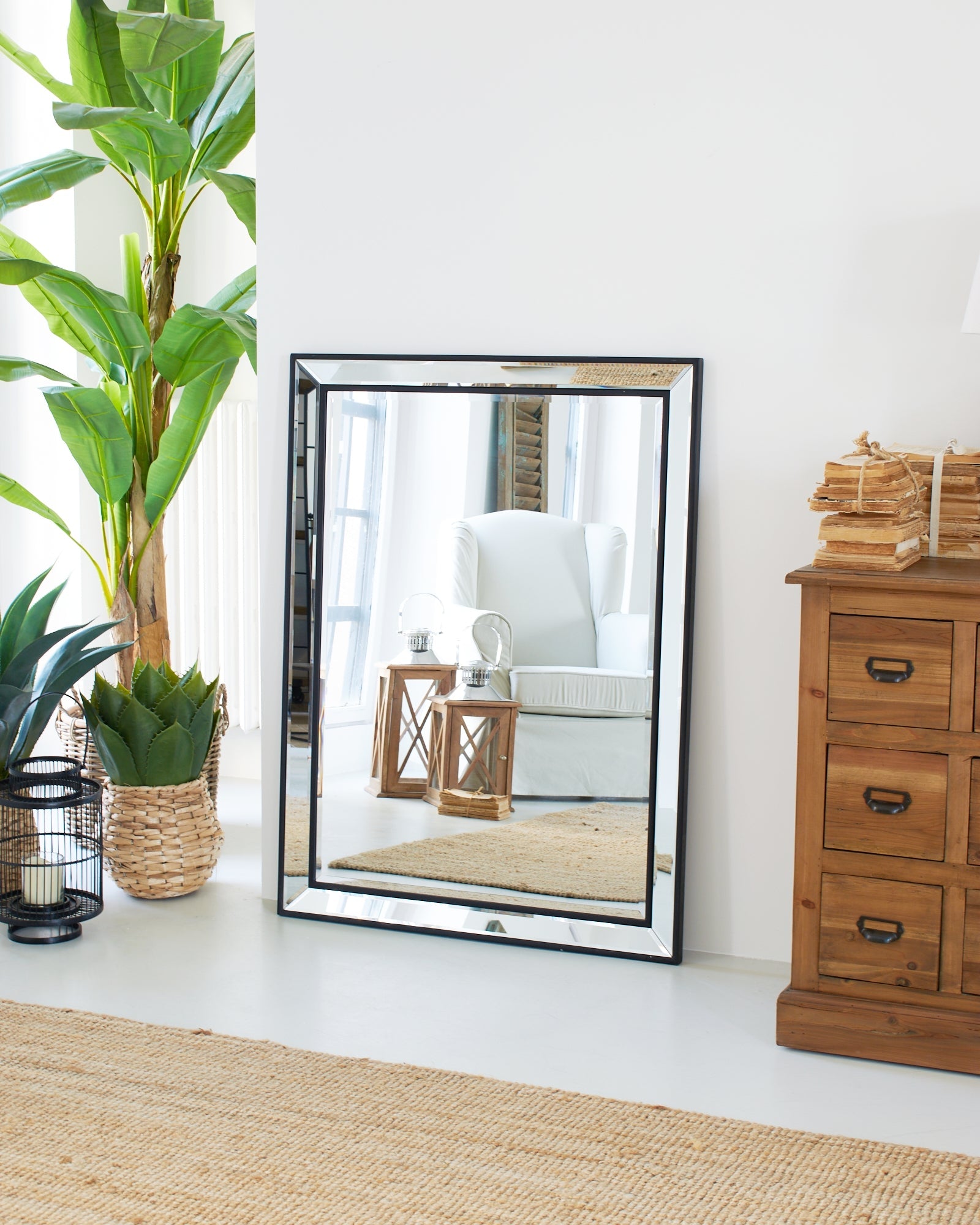 Specchiera con cornice a specchio e legno Living Style Edge - OrchideaMilano1981