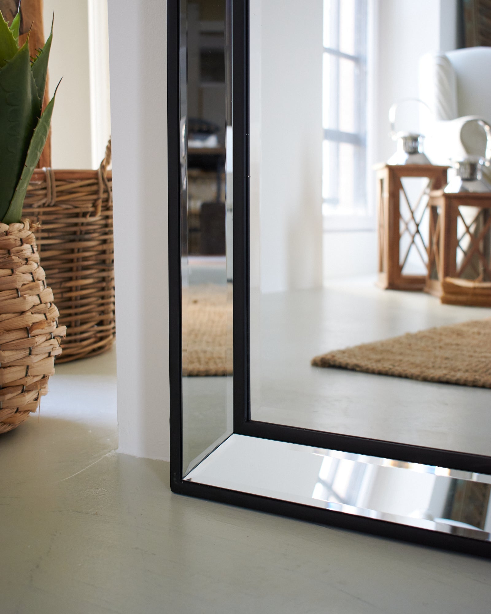 Specchiera con cornice in specchio e legno a figura intera Living Style Edge - OrchideaMilano1981