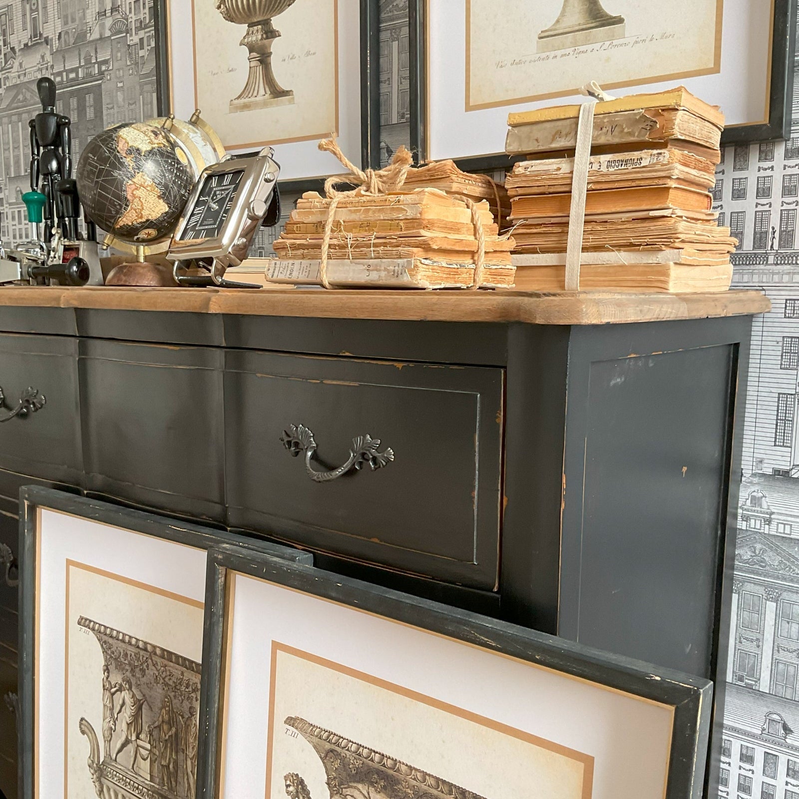 Stampe con cornice in legno Classical Urns set di 4 - OrchideaMilano1981