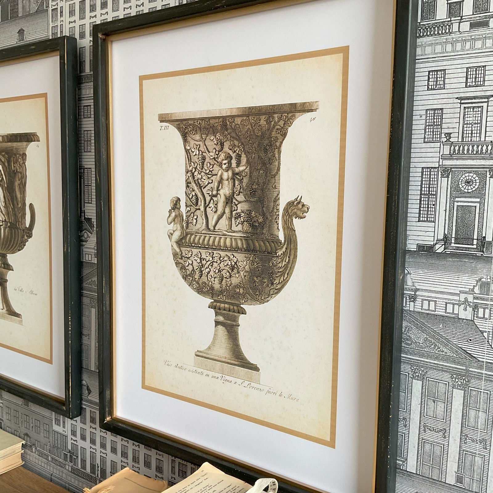 Stampe con cornice in legno Classical Urns set di 4 - OrchideaMilano1981