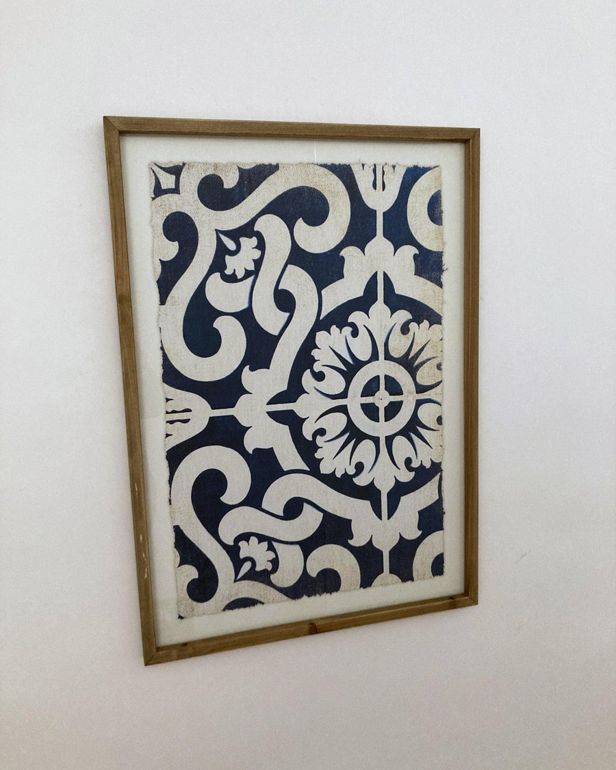 Stampe con cornice in legno Blue Tiles set da 4 - OrchideaMilano1981