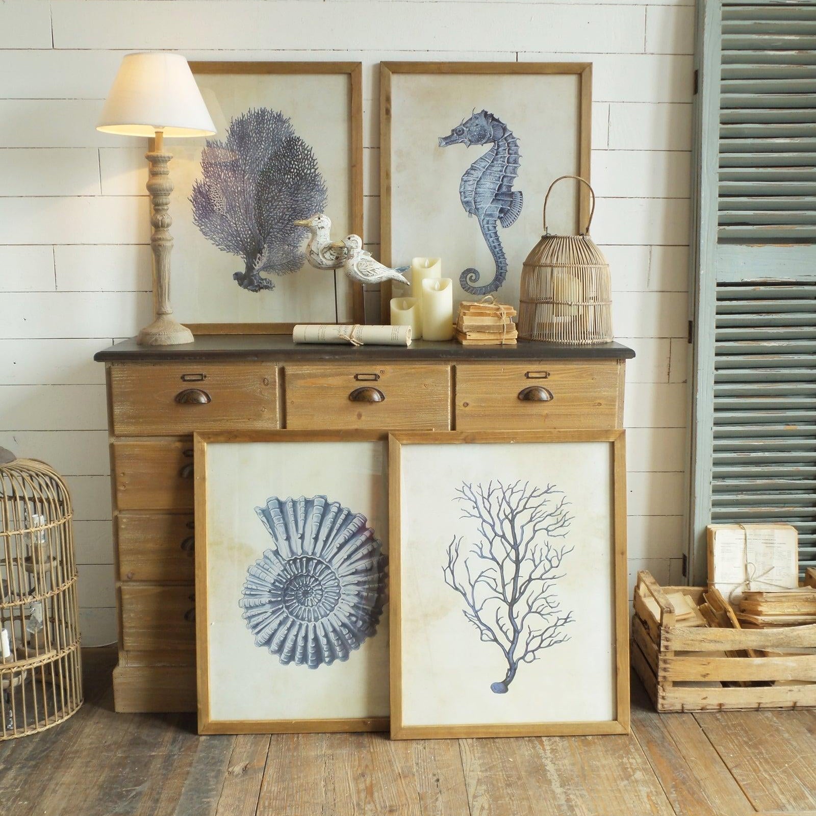 Stampe con cornice in legno Coastal mood set da 4 - OrchideaMilano1981