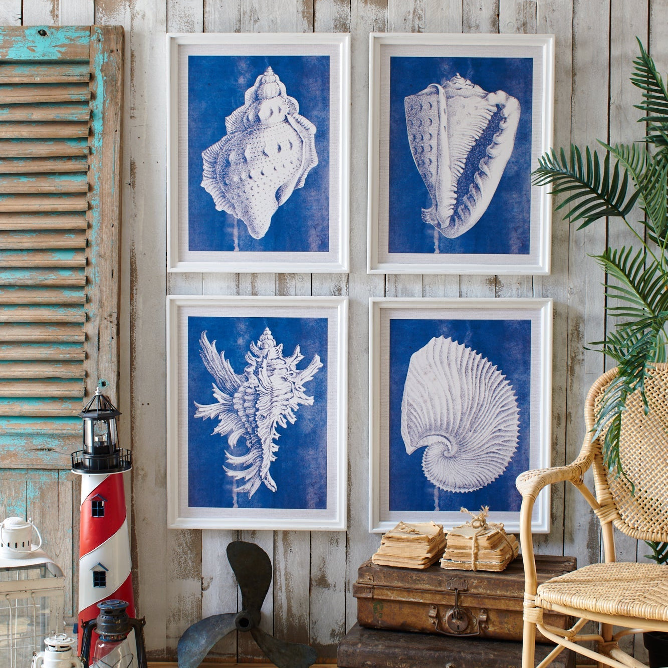 Stampe con cornice in legno Coastal Mood set da 4 - OrchideaMilano1981