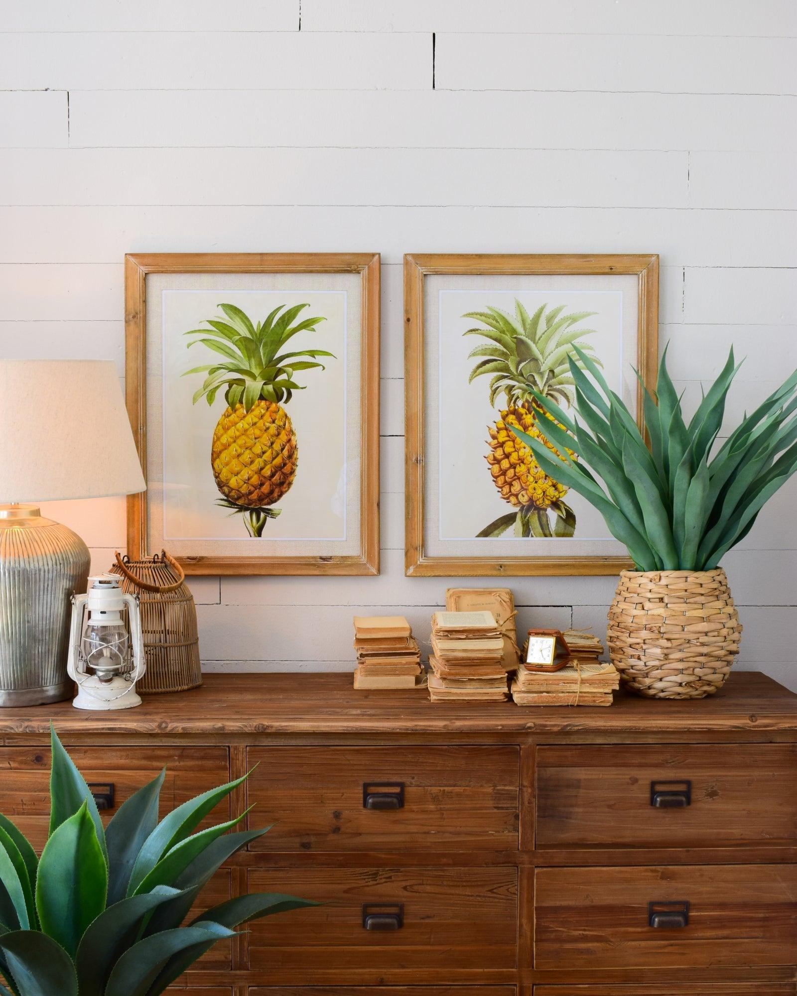 Stampe con cornice in legno Pineapple set da 2 - OrchideaMilano1981