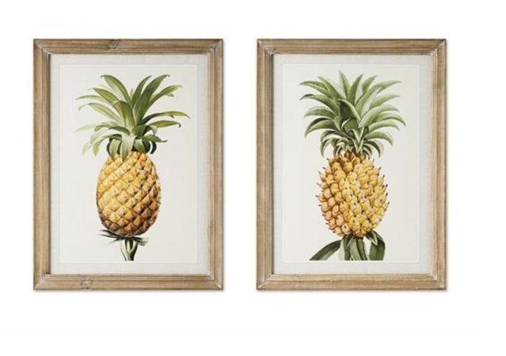 Stampe con cornice in legno Pineapple set da 2 - OrchideaMilano1981
