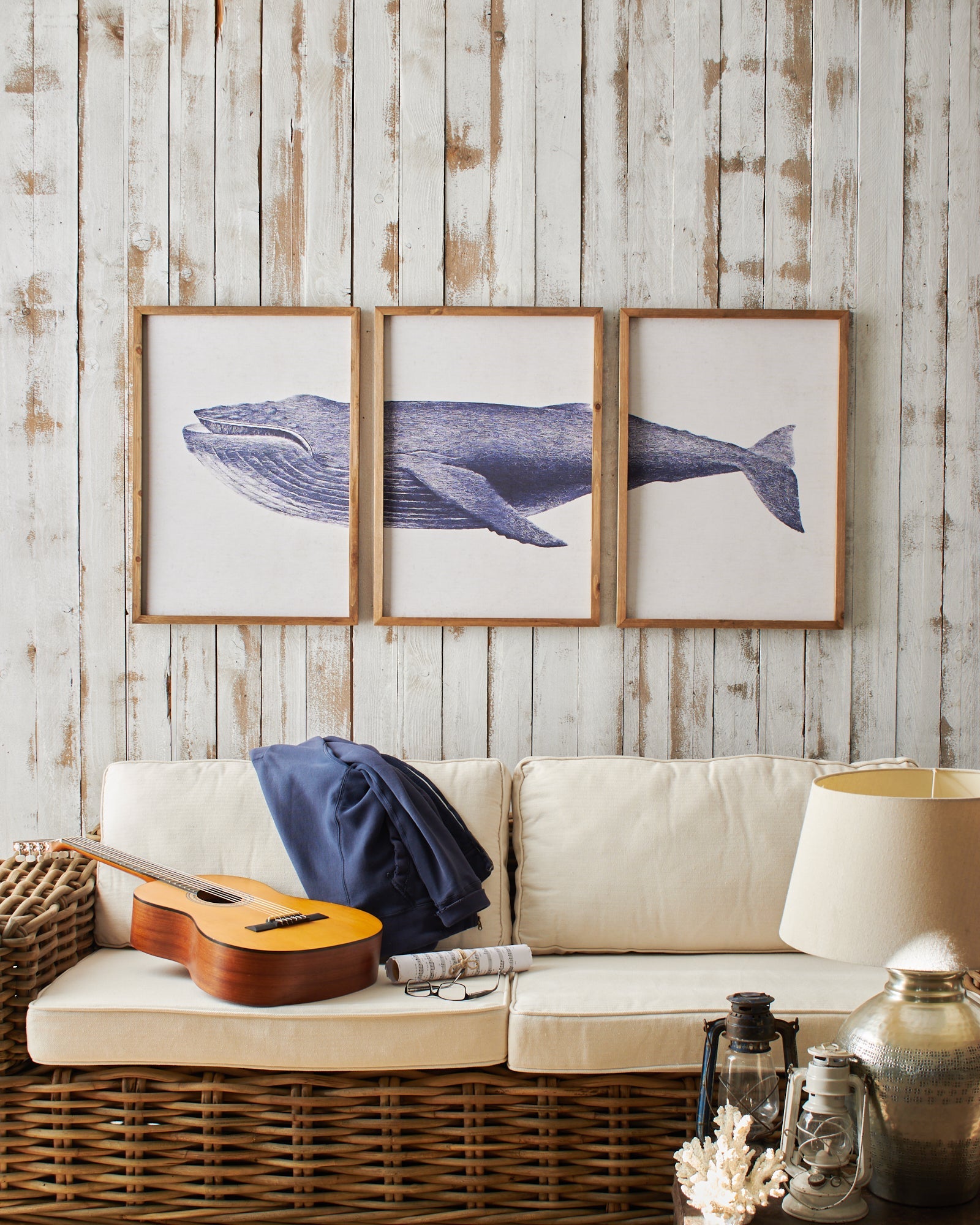 Stampe con cornice in legno Whale set da 3 - OrchideaMilano1981
