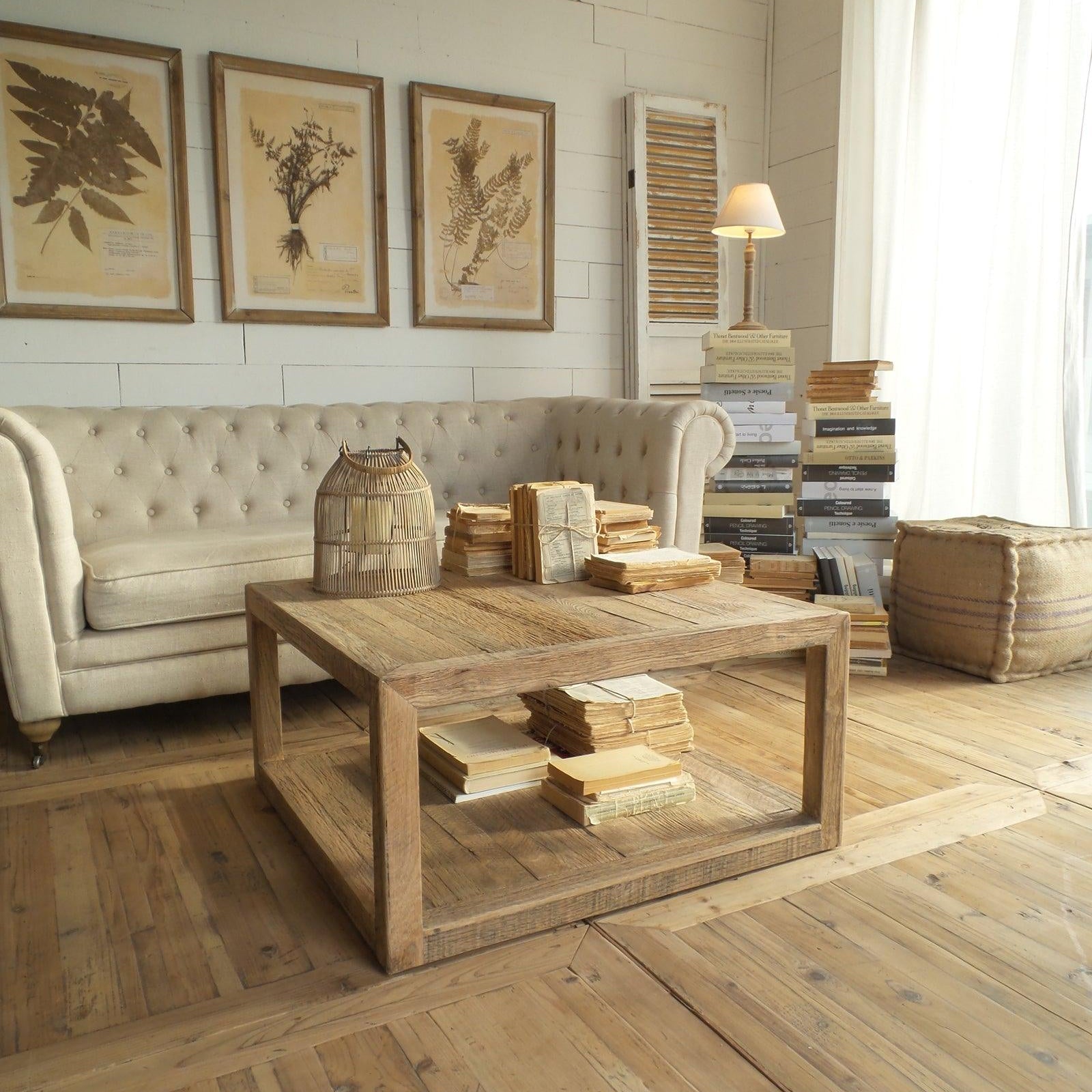 Tavolino 1 ripiano in legno Vintage Natural - OrchideaMilano1981