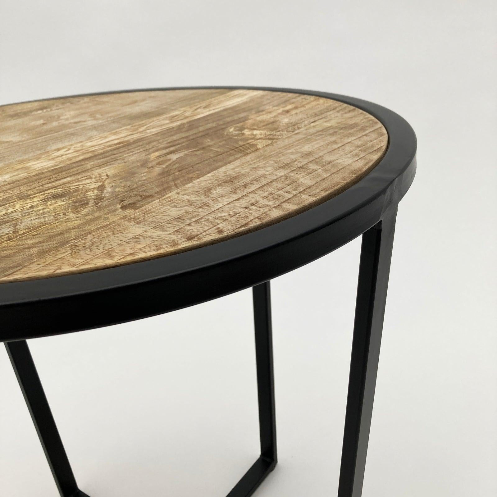 Tavolino rotondo moderno in legno e ferro Utility 52 cm - OrchideaMilano1981