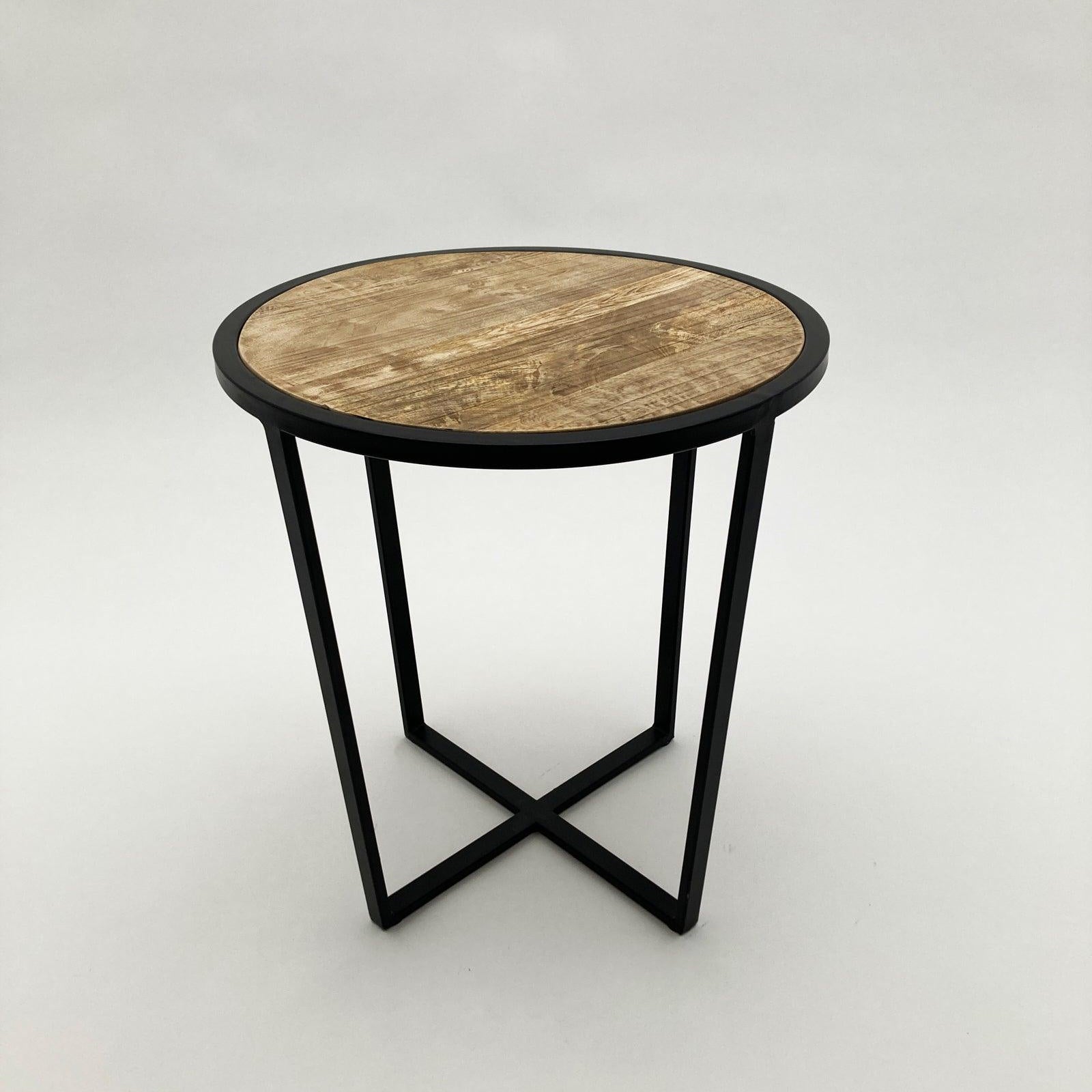 Tavolino rotondo moderno in legno e ferro Utility 52 cm - OrchideaMilano1981