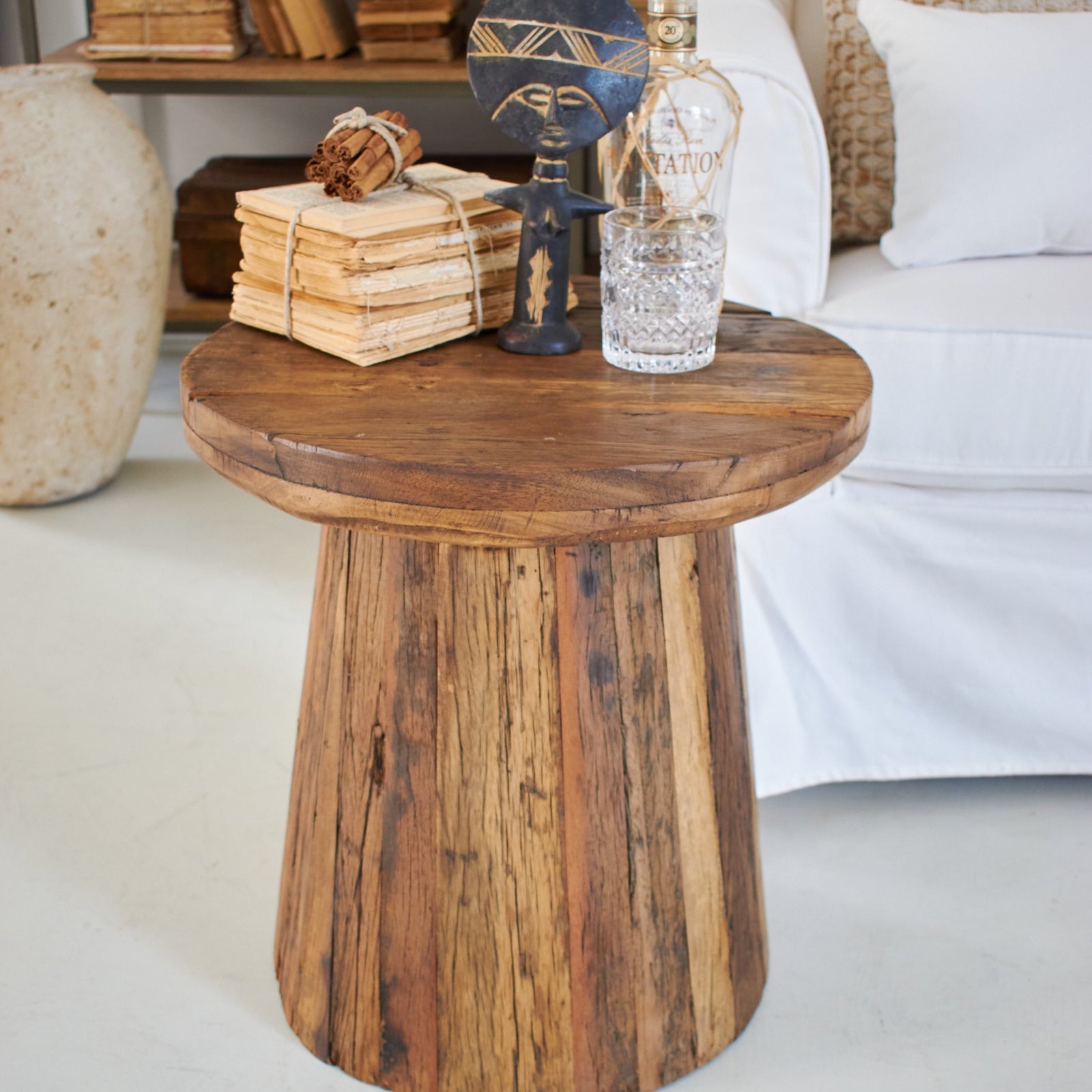 Tavolino rotondo moderno in legno Raw Small 46 cm - OrchideaMilano1981