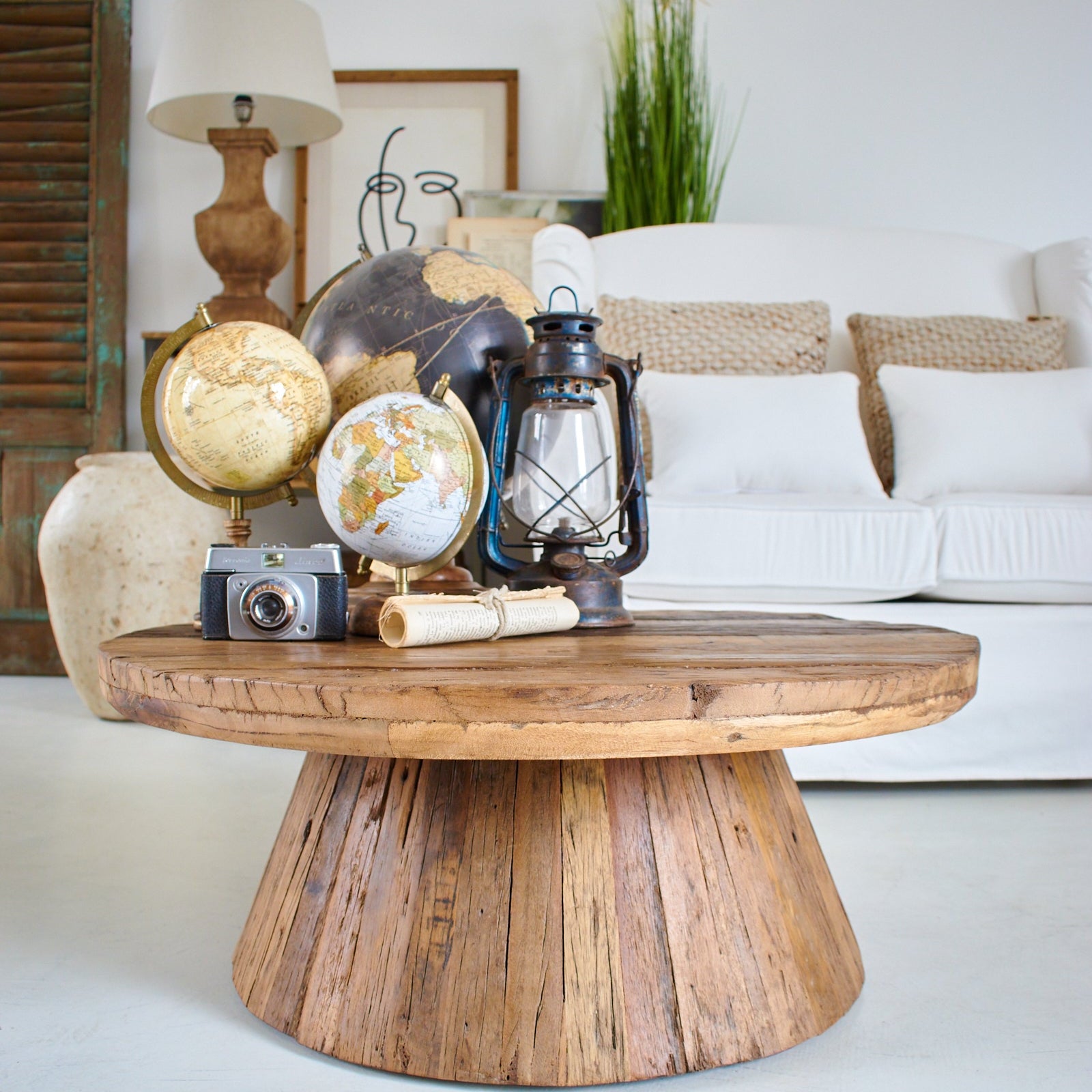 Tavolino rotondo moderno in legno Raw Big 80 cm - OrchideaMilano1981