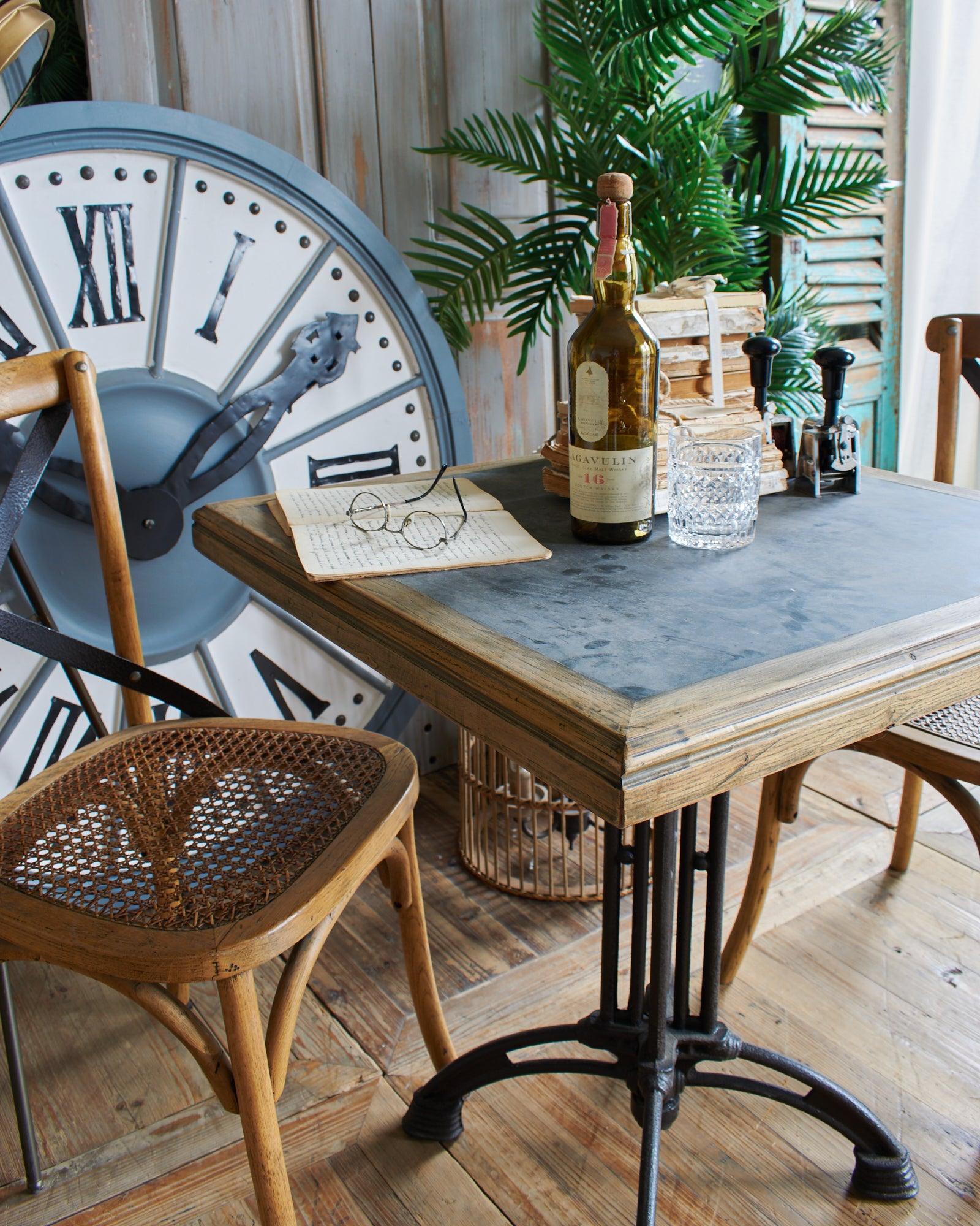 Tavolo Da Bar Rotondo In Stile Europeo 60x60x75cm - Tavolo Bistrot Per Cucina E Sala Da Pranzo Con Piano In Legno E Struttura In Ferro - Foto 5