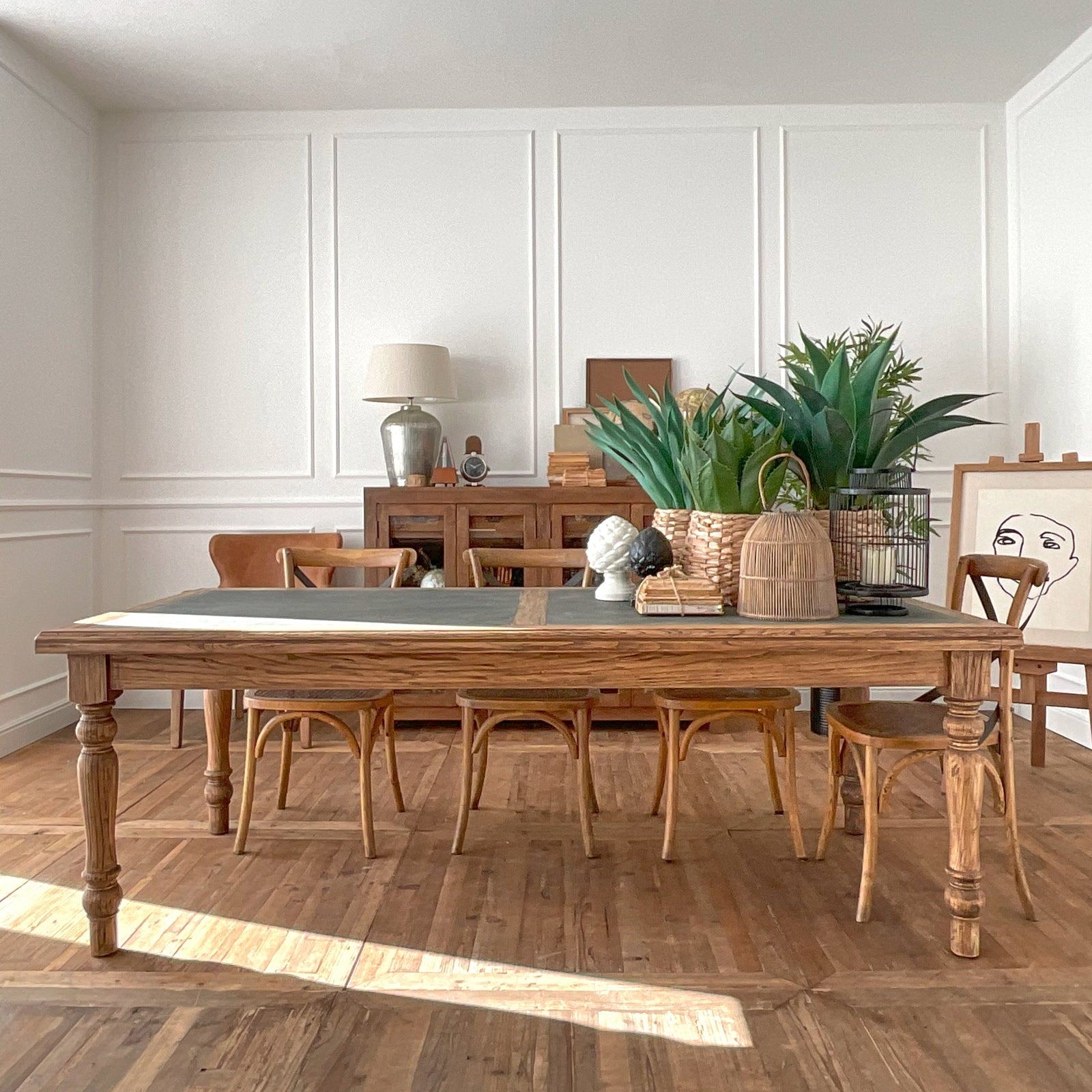 Tavolo in legno massello con top in zinco Convivium 220 cm - OrchideaMilano1981
