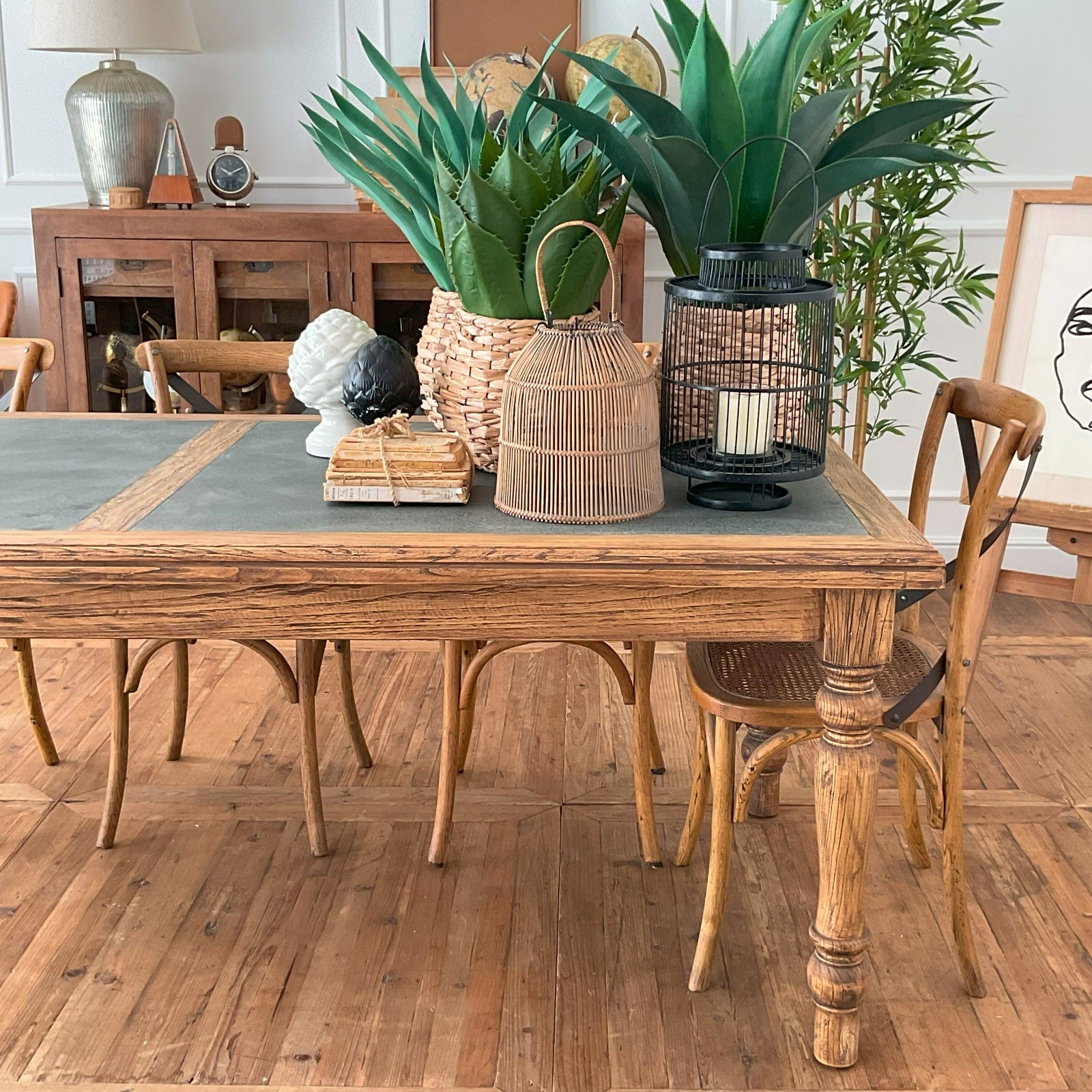 Tavolo in legno massello con top in zinco Convivium 220 cm - OrchideaMilano1981