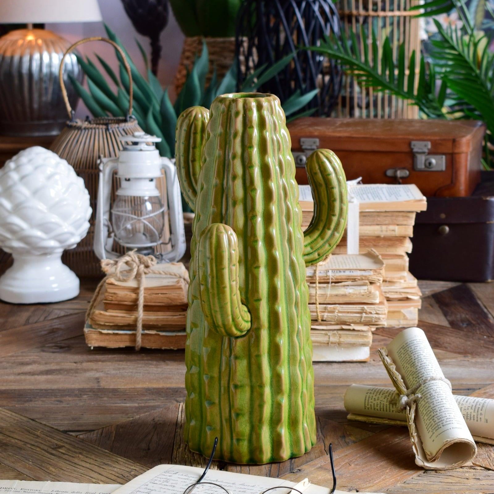 VASO CACTUS GREEN ANTIQUE - OrchideaMilano1981